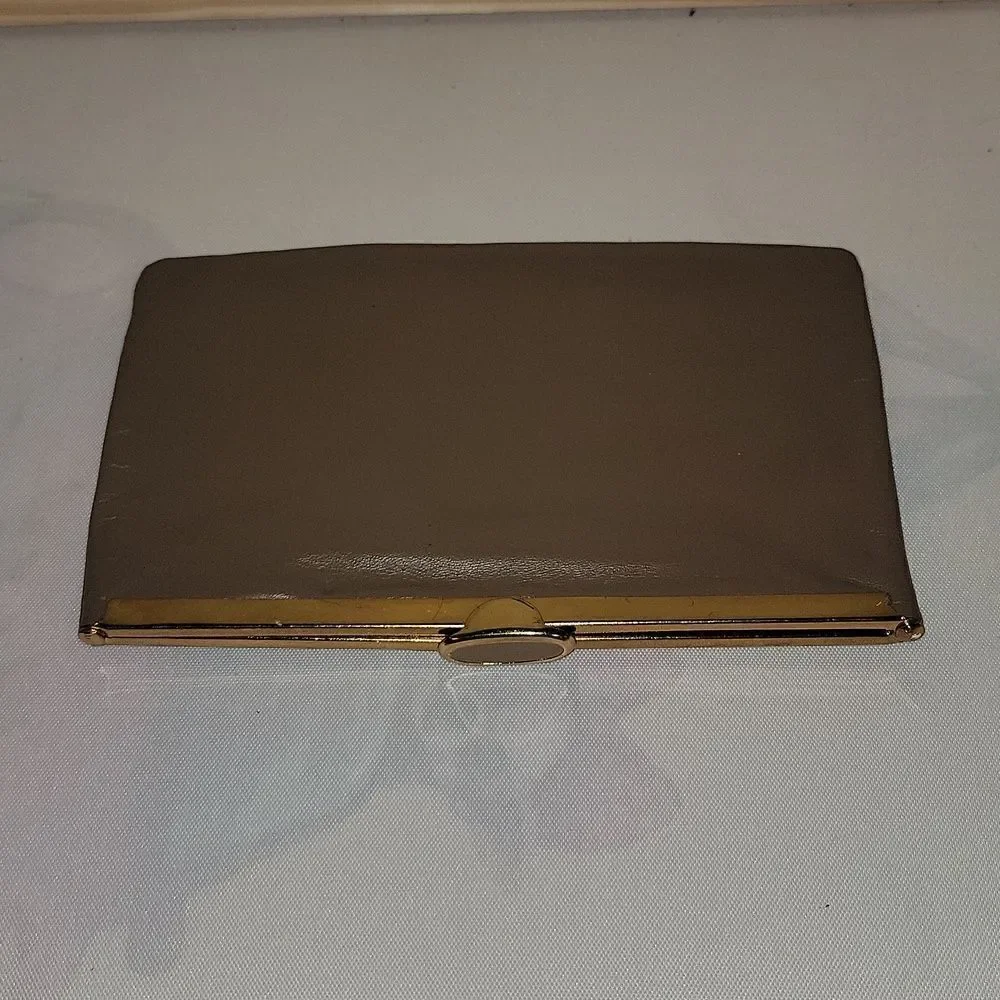 Etra Leather Clutch Handbag Vintage 1950s Taupe